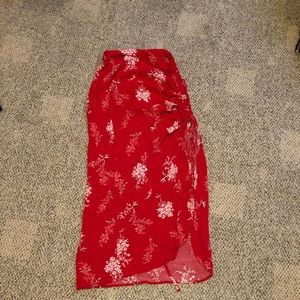Red summer beach skirt ( cover up )